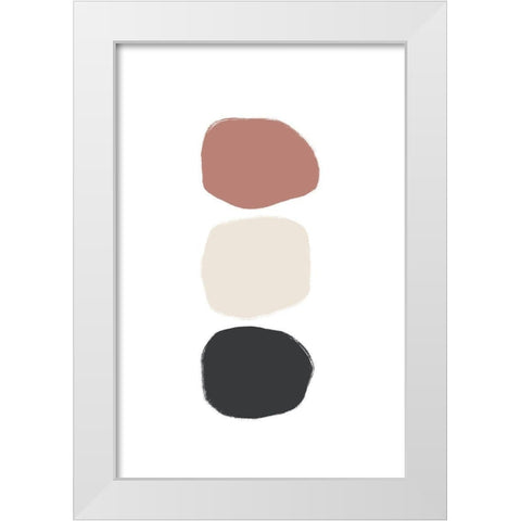 Three Stones - Coloured White Modern Wood Framed Art Print by Sawall, Anastasia