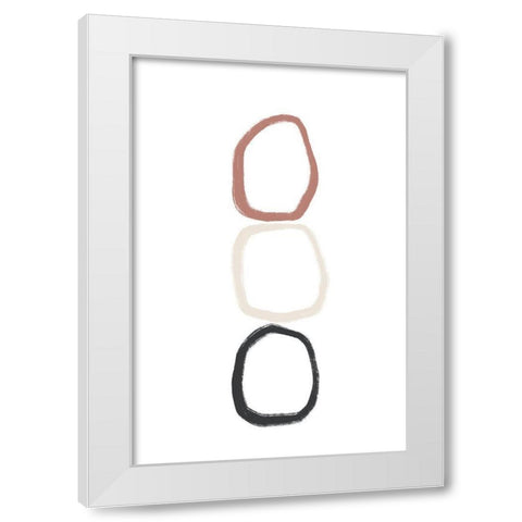 Three Stones - On Top White Modern Wood Framed Art Print by Sawall, Anastasia