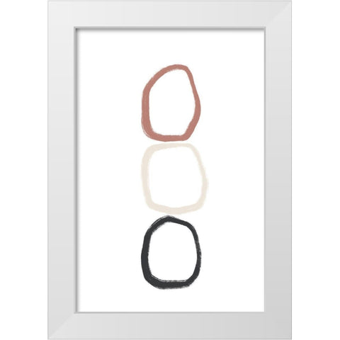 Three Stones - On Top White Modern Wood Framed Art Print by Sawall, Anastasia