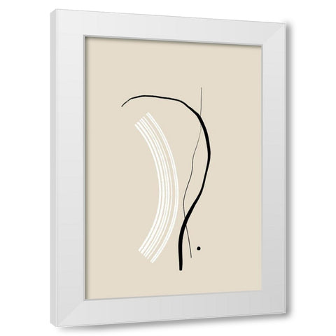 Composition of Lines - The First White Modern Wood Framed Art Print by Sawall, Anastasia