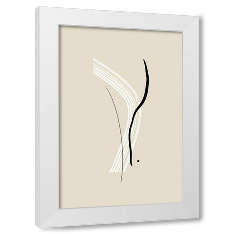 Composition of Lines - The Second White Modern Wood Framed Art Print by Sawall, Anastasia