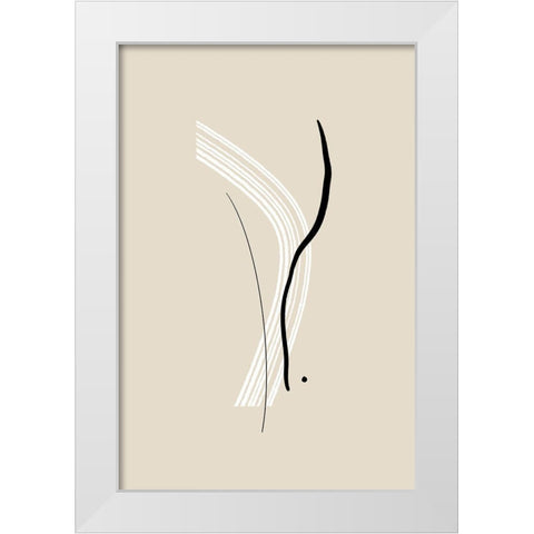 Composition of Lines - The Second White Modern Wood Framed Art Print by Sawall, Anastasia
