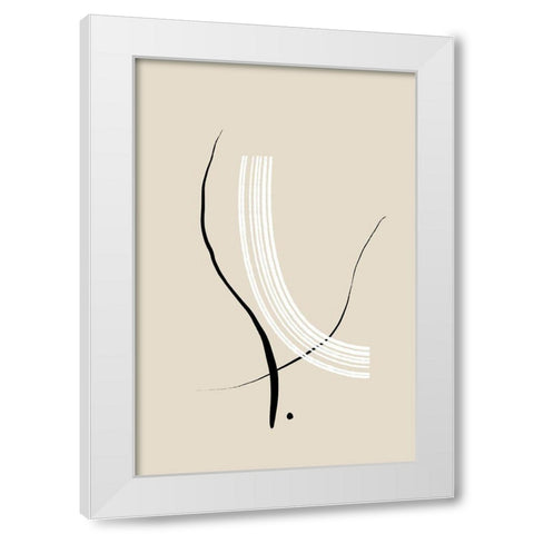 Composition of Lines - The Third White Modern Wood Framed Art Print by Sawall, Anastasia