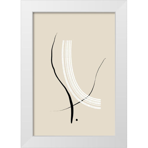 Composition of Lines - The Third White Modern Wood Framed Art Print by Sawall, Anastasia