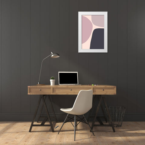 Mauve Trio White Modern Wood Framed Art Print by Sawall, Anastasia