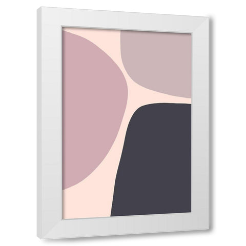 Mauve Trio White Modern Wood Framed Art Print by Sawall, Anastasia