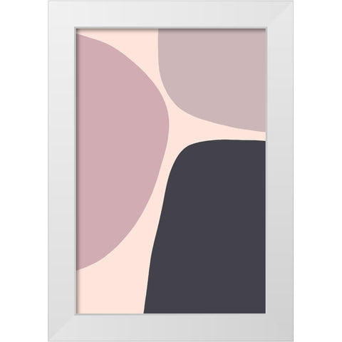 Mauve Trio White Modern Wood Framed Art Print by Sawall, Anastasia