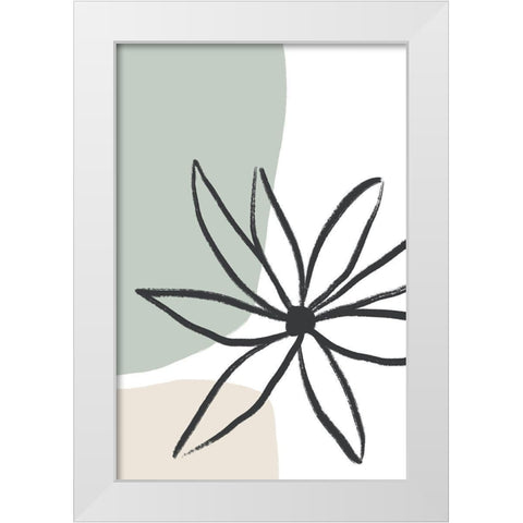 Flower Mint and Cream White Modern Wood Framed Art Print by Sawall, Anastasia
