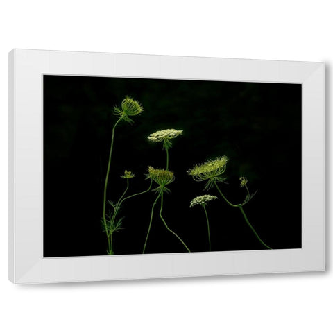 A Green Dance White Modern Wood Framed Art Print by Chen, Jennifer