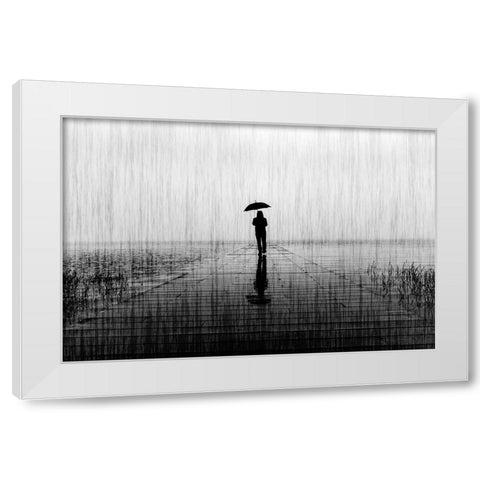 Loneliness White Modern Wood Framed Art Print by Pontes, Gabi