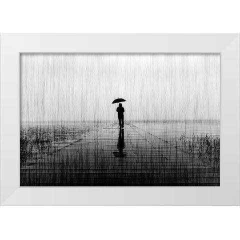 Loneliness White Modern Wood Framed Art Print by Pontes, Gabi