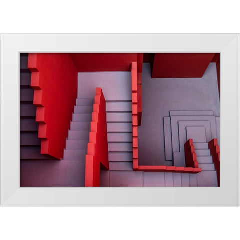 Muralla Roja #16 White Modern Wood Framed Art Print by Wride, Linda