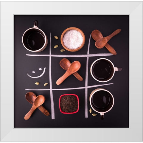 Still Life Art White Modern Wood Framed Art Print by Dhuper, Sumit