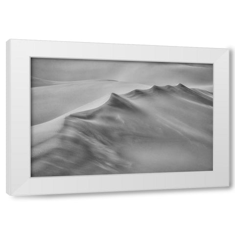 Blowing Sand White Modern Wood Framed Art Print by Zheng, Michael
