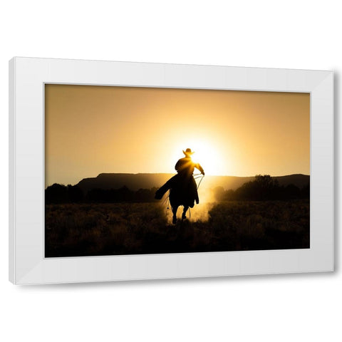 The Cowboy White Modern Wood Framed Art Print by Jacob, Matt