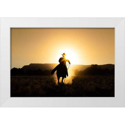 The Cowboy White Modern Wood Framed Art Print by Jacob, Matt