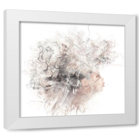 Boy Smoke White Modern Wood Framed Art Print by Tumminello, Wendy