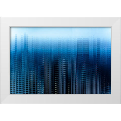 tokyo layers White Modern Wood Framed Art Print by Makoto, Sasaki