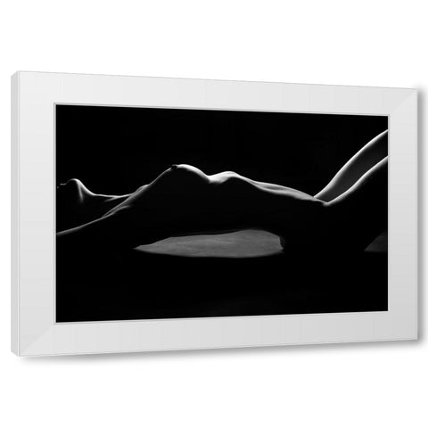 Nude Detail White Modern Wood Framed Art Print by Blasko, Jan