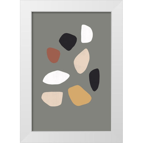 Stones in Harmony White Modern Wood Framed Art Print by Sawall, Anastasia