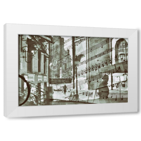 Music Is In The Air White Modern Wood Framed Art Print by Pascale, Vincenzo