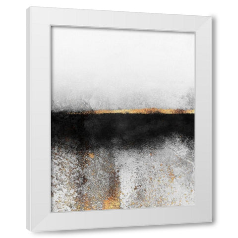 Soot And Gold White Modern Wood Framed Art Print by Fredriksson, Elisabeth