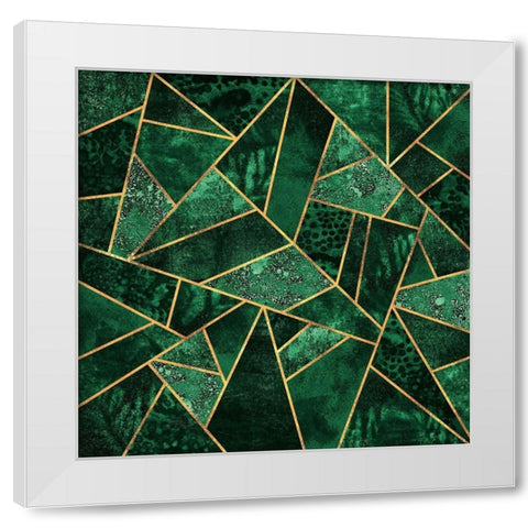 Deep Emerald White Modern Wood Framed Art Print by Fredriksson, Elisabeth