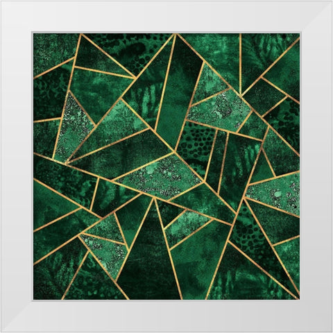 Deep Emerald White Modern Wood Framed Art Print by Fredriksson, Elisabeth