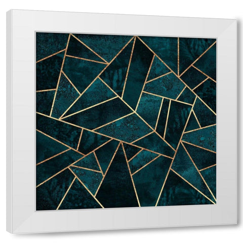 Deep Teal Stone White Modern Wood Framed Art Print by Fredriksson, Elisabeth