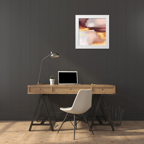 Burgundy Sunset White Modern Wood Framed Art Print by Fredriksson, Elisabeth