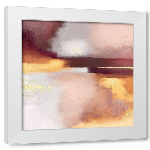 Burgundy Sunset White Modern Wood Framed Art Print by Fredriksson, Elisabeth