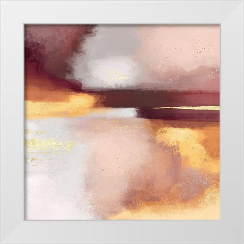 Burgundy Sunset White Modern Wood Framed Art Print by Fredriksson, Elisabeth