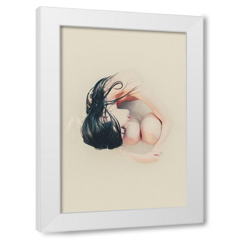 Milky white White Modern Wood Framed Art Print by Sangan, Kurosaki