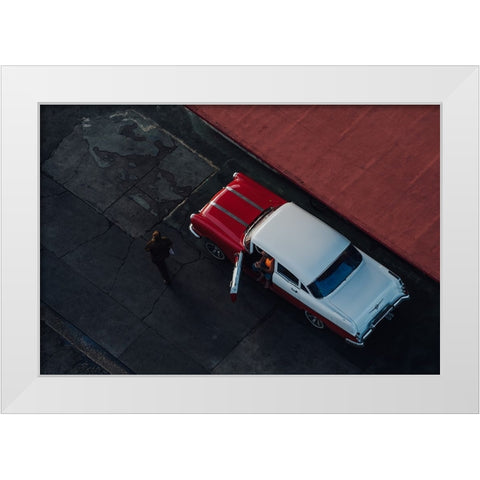 Red White Modern Wood Framed Art Print by Al-Nasser, Nasser