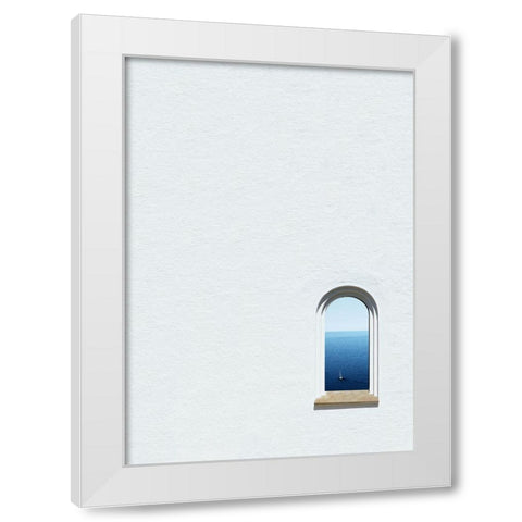 Ocean view white White Modern Wood Framed Art Print by Cederberg, Marcus