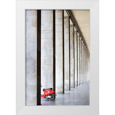 Vespa White Modern Wood Framed Art Print by Cederberg, Marcus