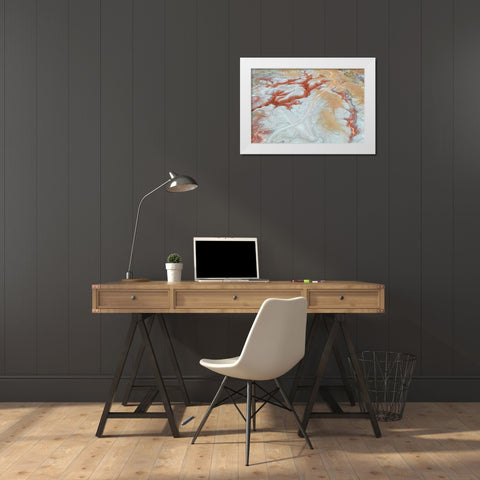 Curve White Modern Wood Framed Art Print by Rong, Herbert