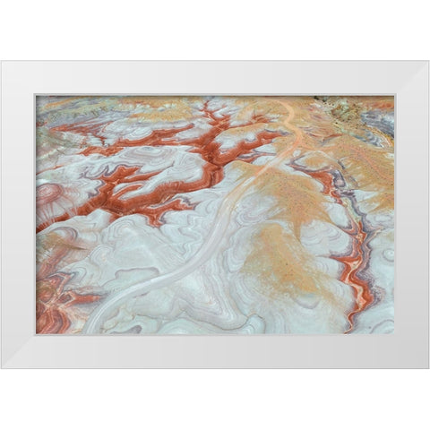 Curve White Modern Wood Framed Art Print by Rong, Herbert