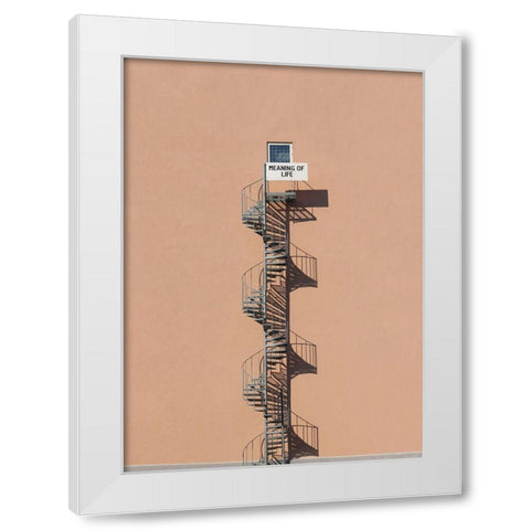 Meaning of life White Modern Wood Framed Art Print by Cederberg, Marcus
