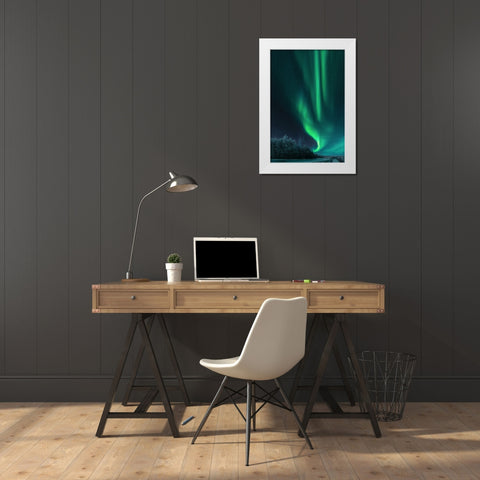 Polar Lights White Modern Wood Framed Art Print by Rosenfeld, Haim