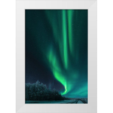 Polar Lights White Modern Wood Framed Art Print by Rosenfeld, Haim