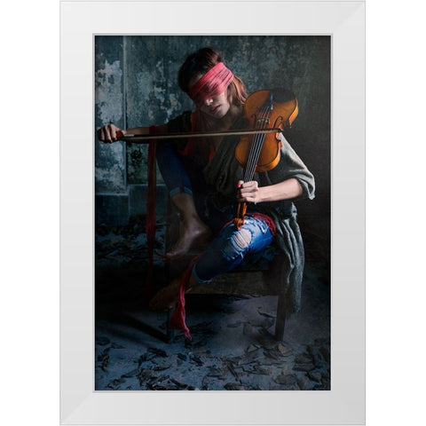 Eyes Are Not Required For A Beautiful Music White Modern Wood Framed Art Print by Gumma, Srikanth