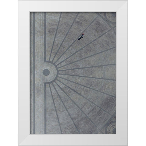 Tourist on the ground White Modern Wood Framed Art Print by Cederberg, Marcus