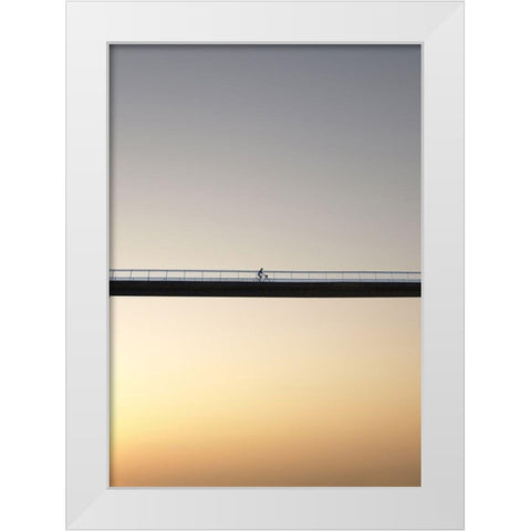 Biking home White Modern Wood Framed Art Print by Cederberg, Marcus