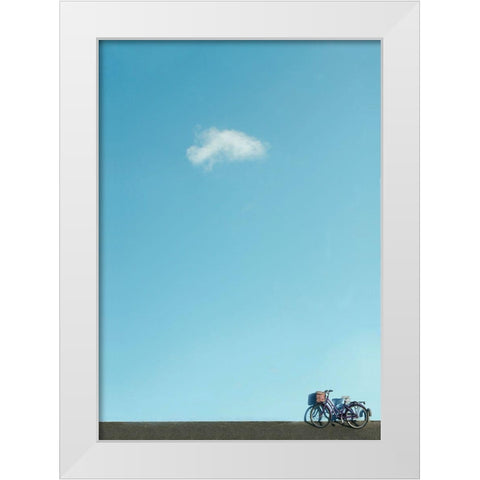 Cloud bike White Modern Wood Framed Art Print by Cederberg, Marcus