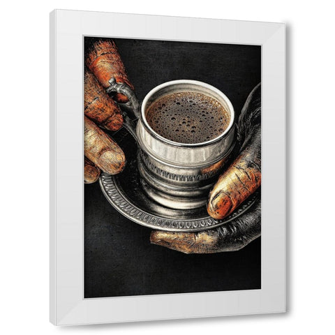 Coffee White Modern Wood Framed Art Print by Adrian Chis, Paul