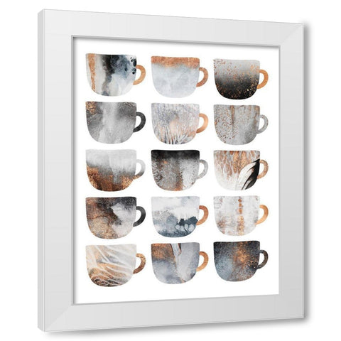 Dreamy Coffee Cups White Modern Wood Framed Art Print by Fredriksson, Elisabeth