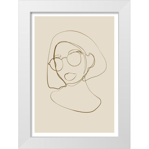 Female portrait White Modern Wood Framed Art Print by NKTN