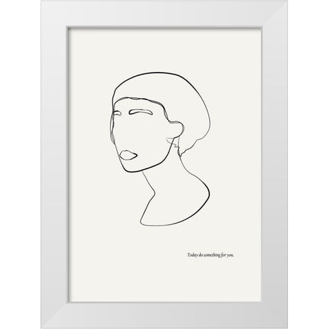 Abstract female portrait White Modern Wood Framed Art Print by NKTN
