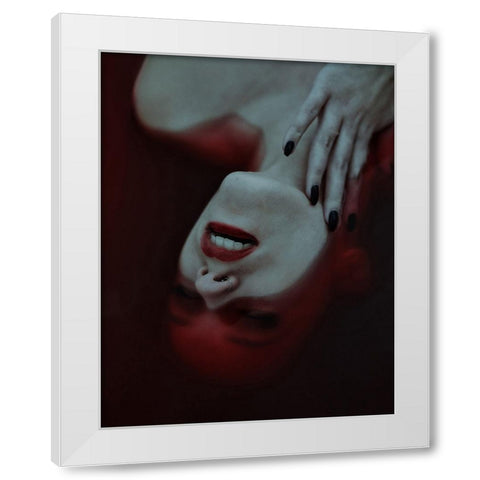 Red Dream White Modern Wood Framed Art Print by Hasanian, Yasin